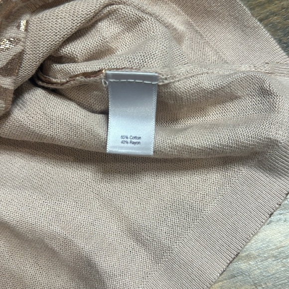JENNIFER LOPEZ Rose Gold Foil Sweater, Size L, EUC - Picture 6 of 6